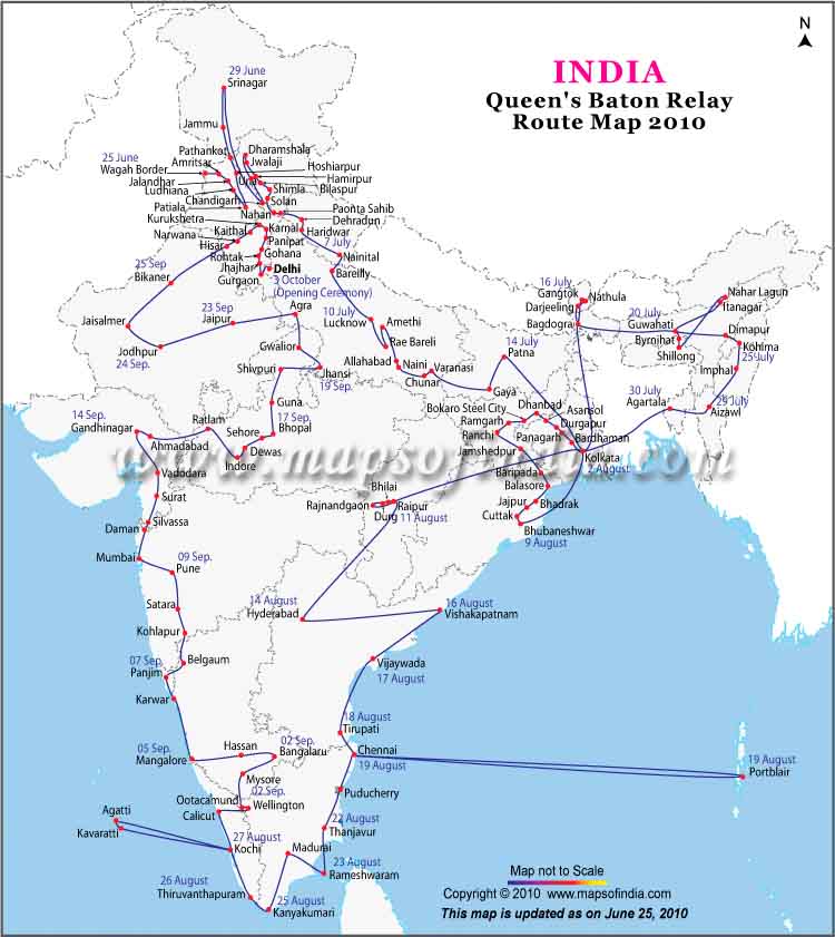 Queen's Baton Relay Route Map