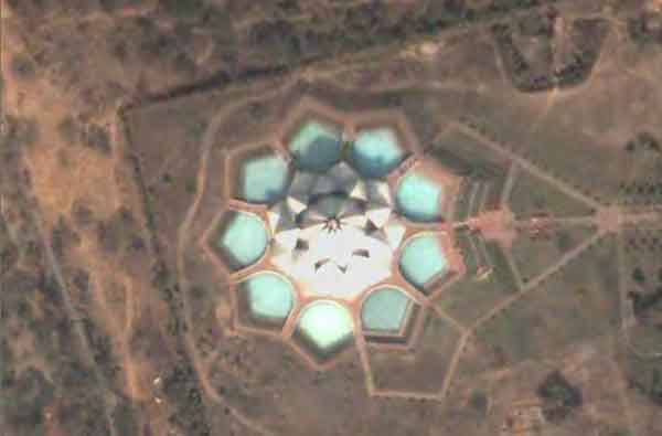 Lotus Tample New Delhi From Space
