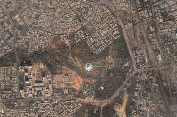 Lotus Tample New Delhi From Space