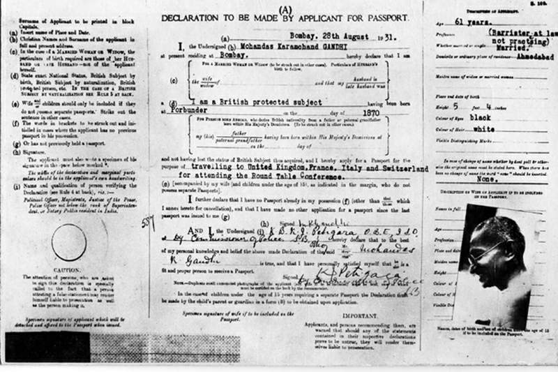 Gandhi's passport