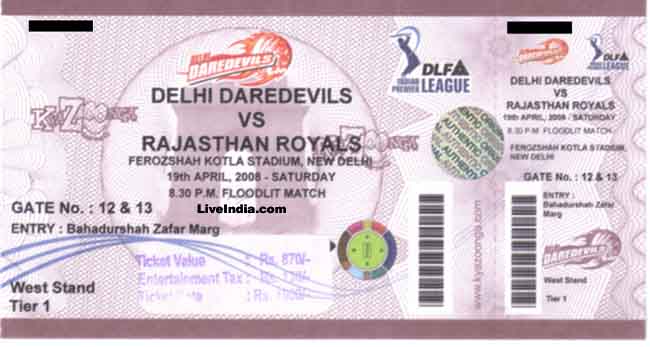 Tickets - Indian Premier League - IPL