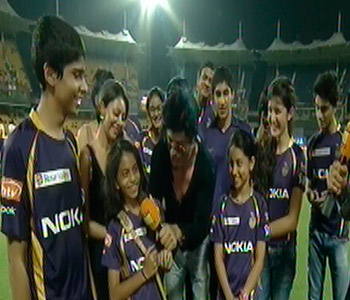 Celebrating kkr Victory IPL 2012