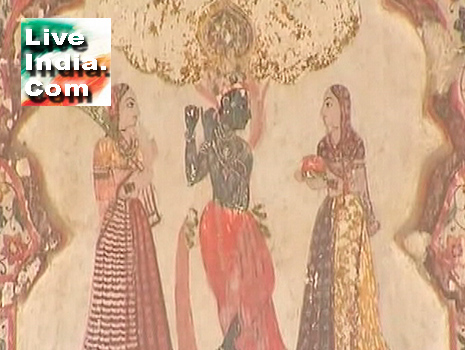 Paintings in the King's Bedroom of Orchha