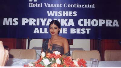 Priyanka with Press
