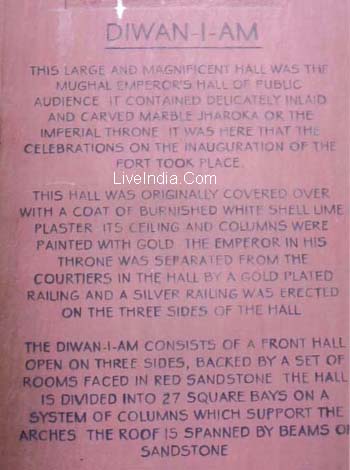 Diwan-I-Aam Red Fort Delhi.